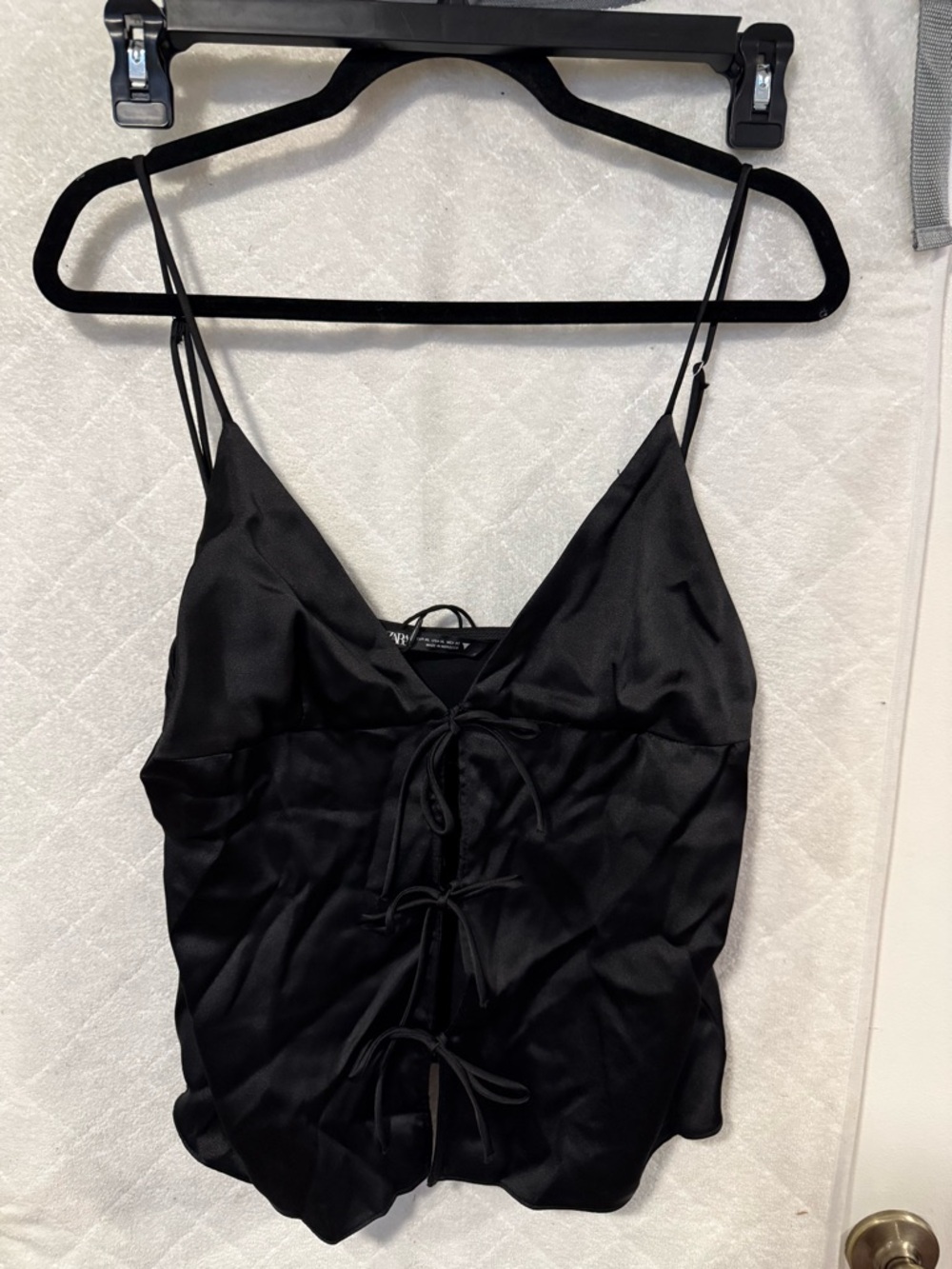 NWT Zara Satin Top with Bows
